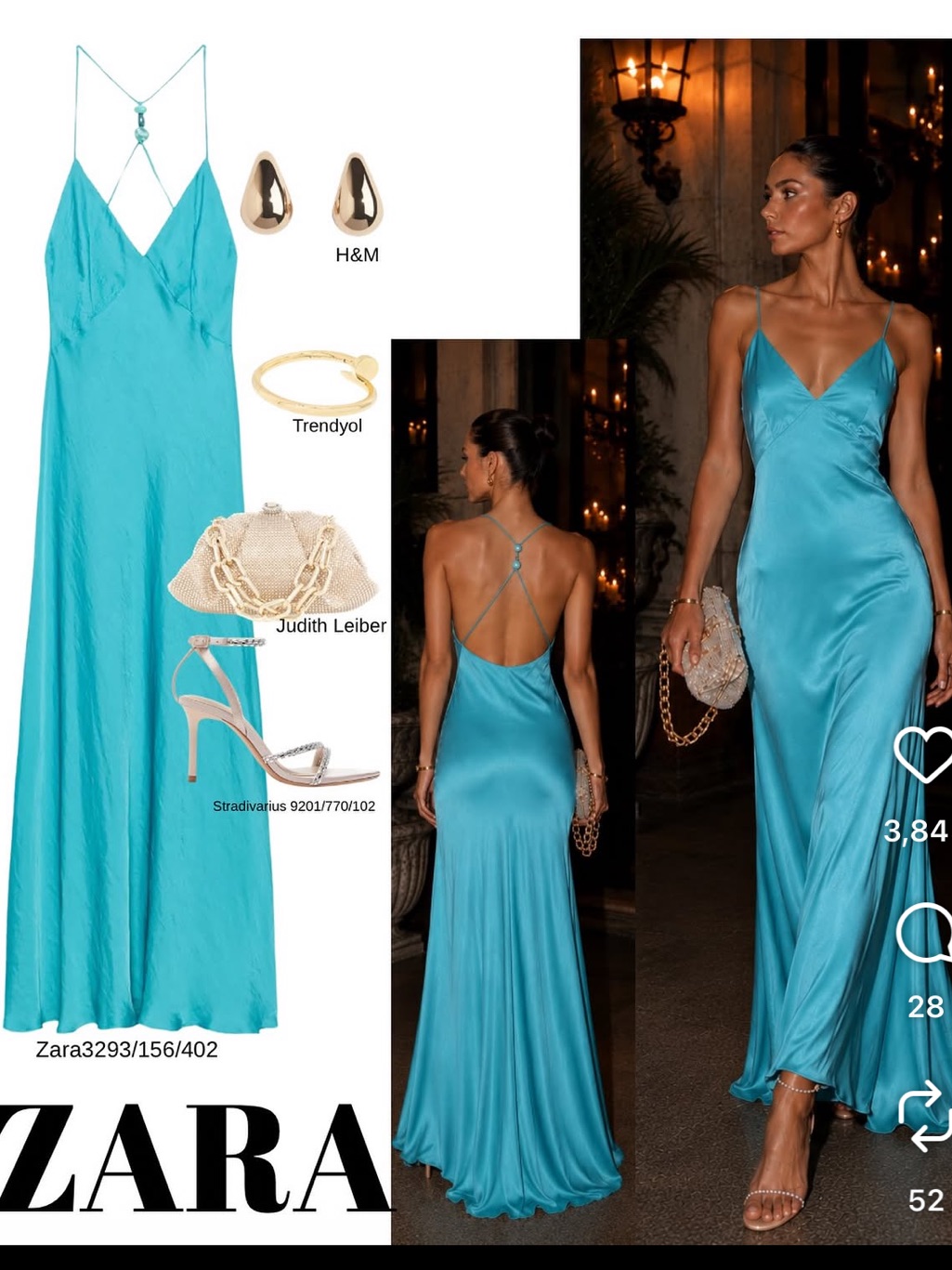 Zara Turquoise Slip Maxi Silk Dress Spaghetti Straps Bead Open Back Xs 3293/156
